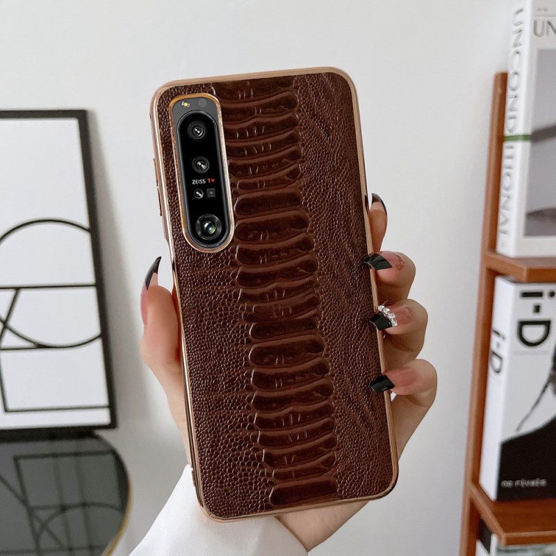 Cover Sony Xperia 5 IV Vera Pelle Stile Coccodrillo