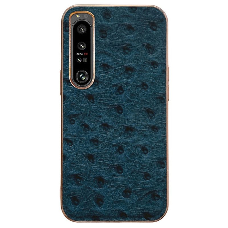 Cover Sony Xperia 5 IV Vera Pelle Stile Struzzo