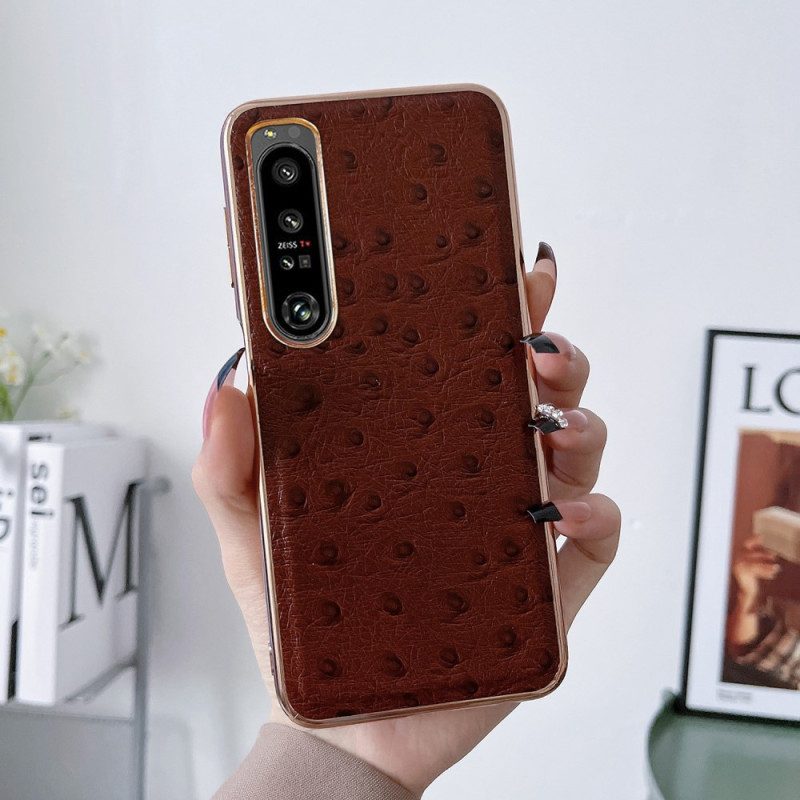 Cover Sony Xperia 5 IV Vera Pelle Stile Struzzo