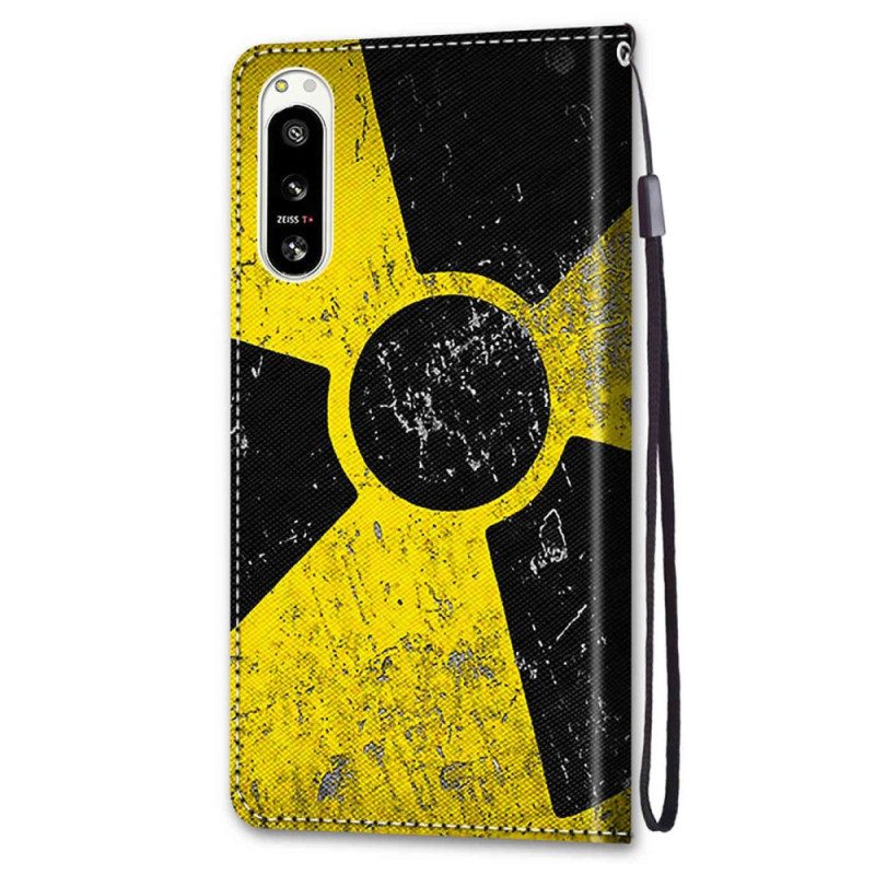 Custodia A Portafoglio Sony Xperia 5 IV Giallo E Nero