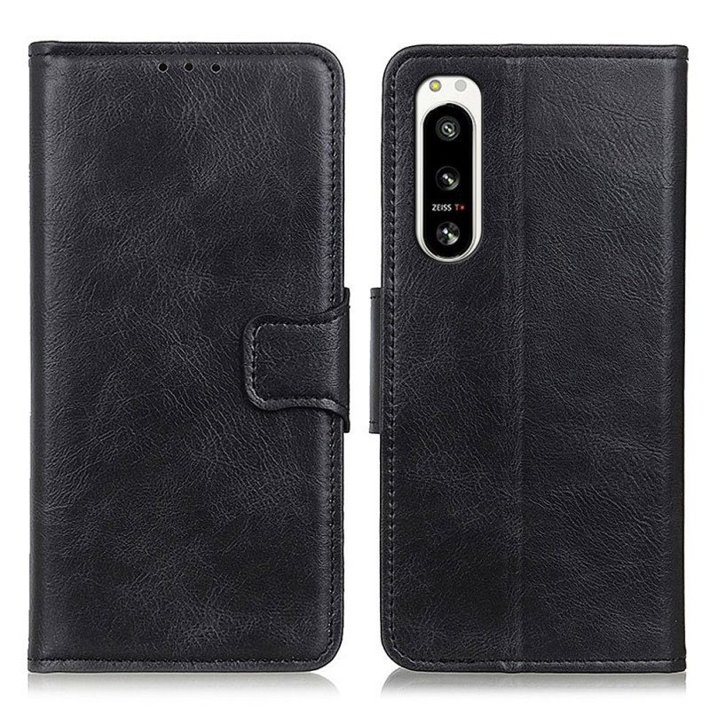 Custodia in pelle Sony Xperia 5 IV Chiusura In Pelle Stile Reversibile