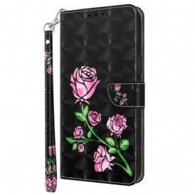 Custodia in pelle Sony Xperia 5 IV Cinturino Rose