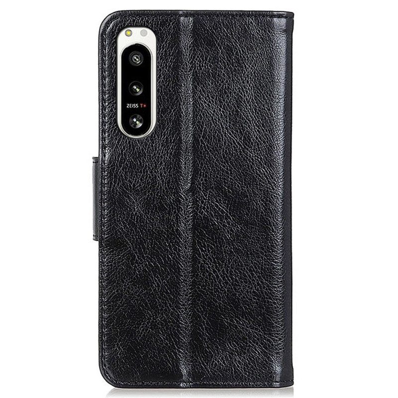 Custodia in pelle Sony Xperia 5 IV Pelle Crosta Nappa