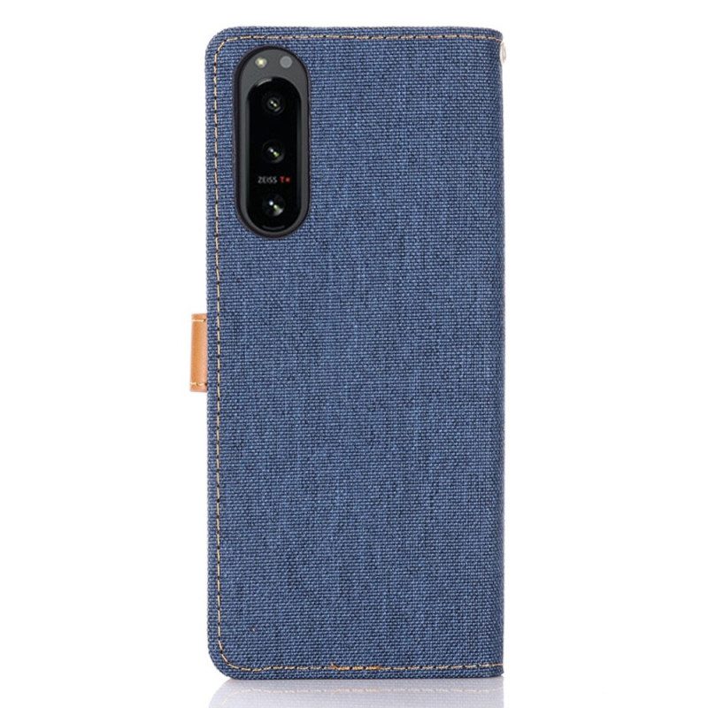 Custodia in pelle Sony Xperia 5 IV Jeans