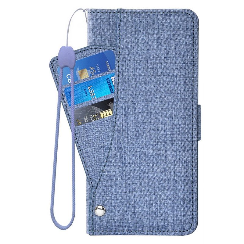 Custodia in pelle Sony Xperia 5 IV Jeans Con Portacarte Girevole