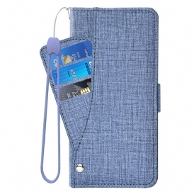 Custodia in pelle Sony Xperia 5 IV Jeans Con Portacarte Girevole