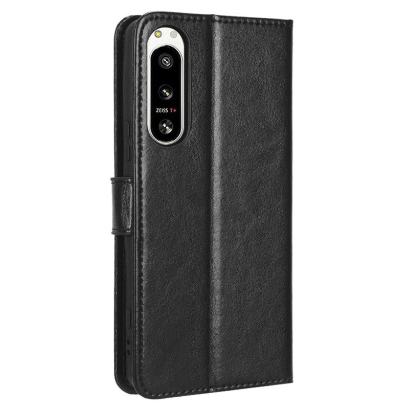 Custodia in pelle Sony Xperia 5 IV Stile Retrò In Pelle