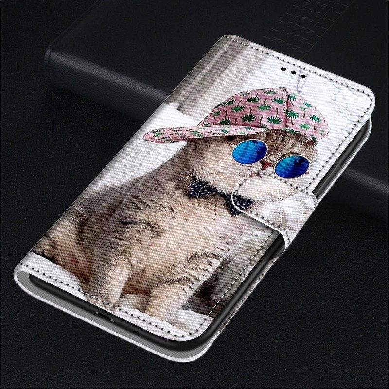 Custodia in pelle Sony Xperia 5 IV Yo Cat Con Cinturino