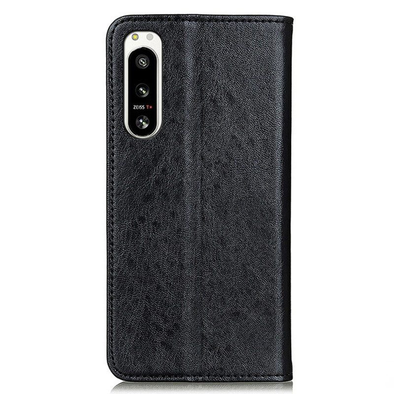 Folio Cover Sony Xperia 5 IV Custodia in pelle Classico