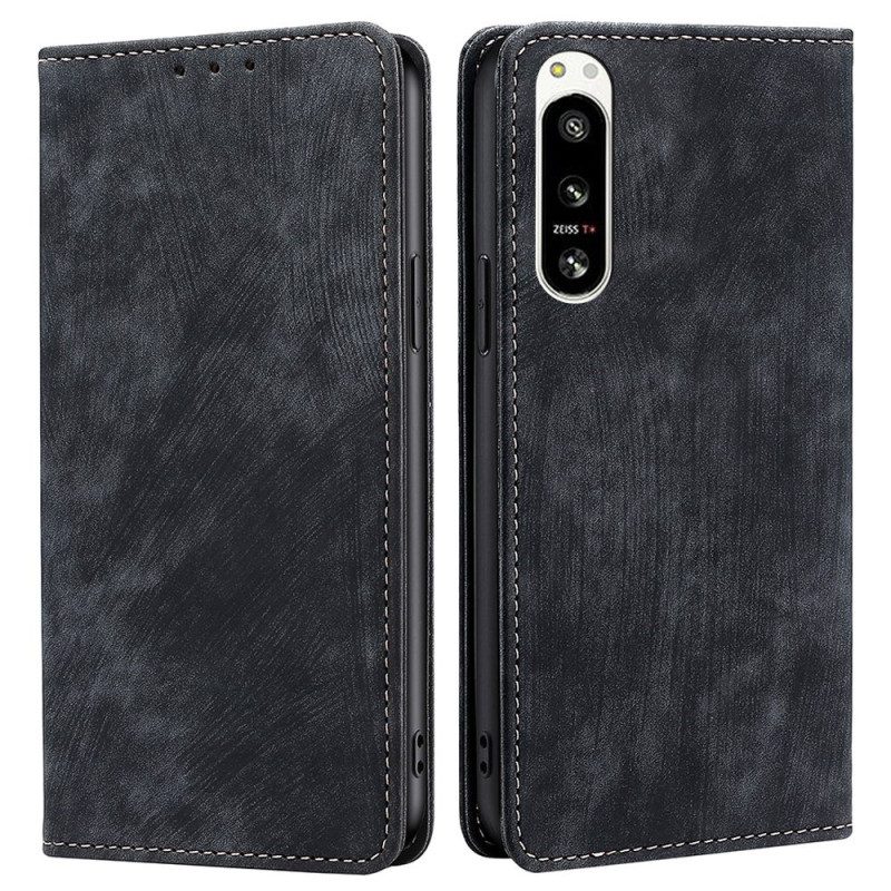 Folio Cover Sony Xperia 5 IV Custodia in pelle Rfid