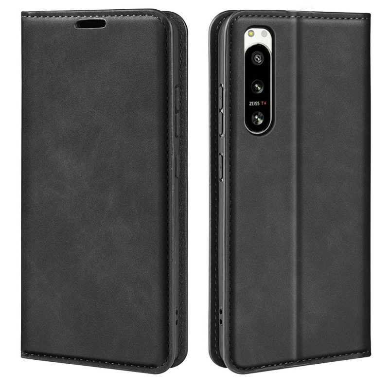 Folio Cover Sony Xperia 5 IV Custodia in pelle Stile In Pelle