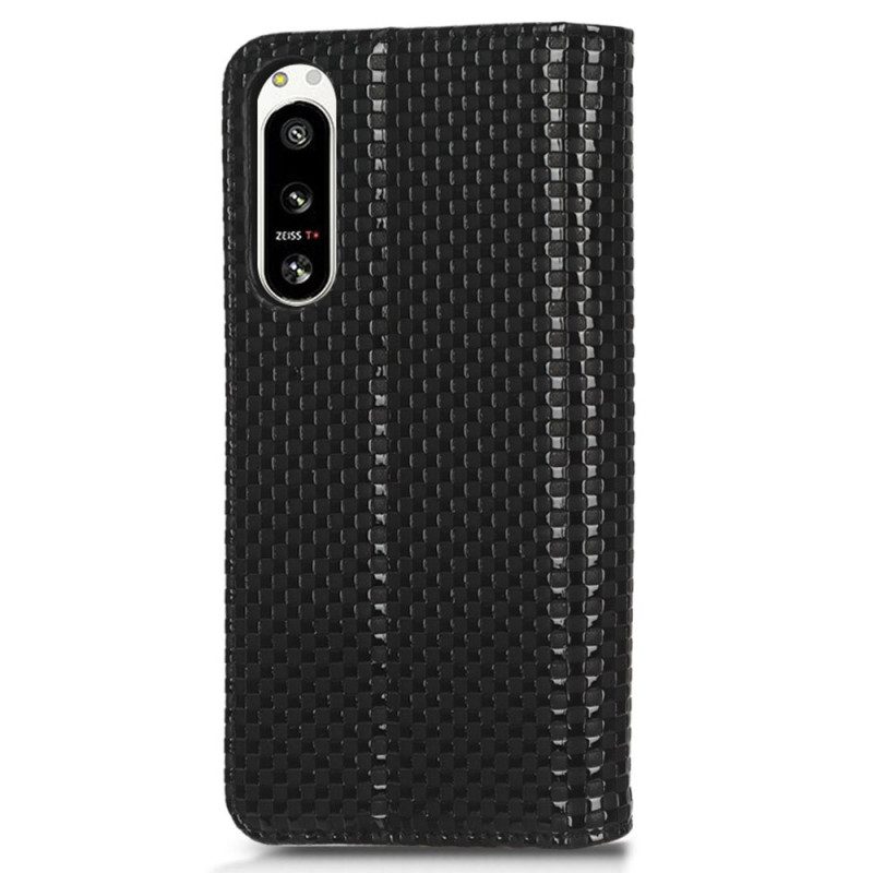 Folio Cover Sony Xperia 5 IV Custodia in pelle Strutturato