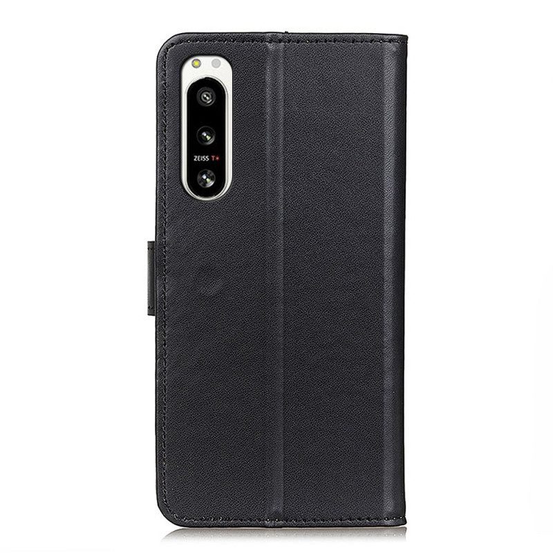 Folio Cover Sony Xperia 5 IV Ecopelle Tinta Unita