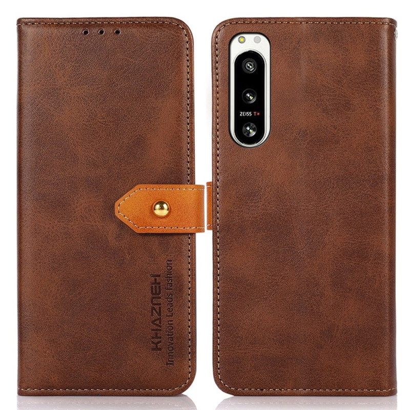 Folio Cover Sony Xperia 5 IV Fermaglio Dorato Khazneh