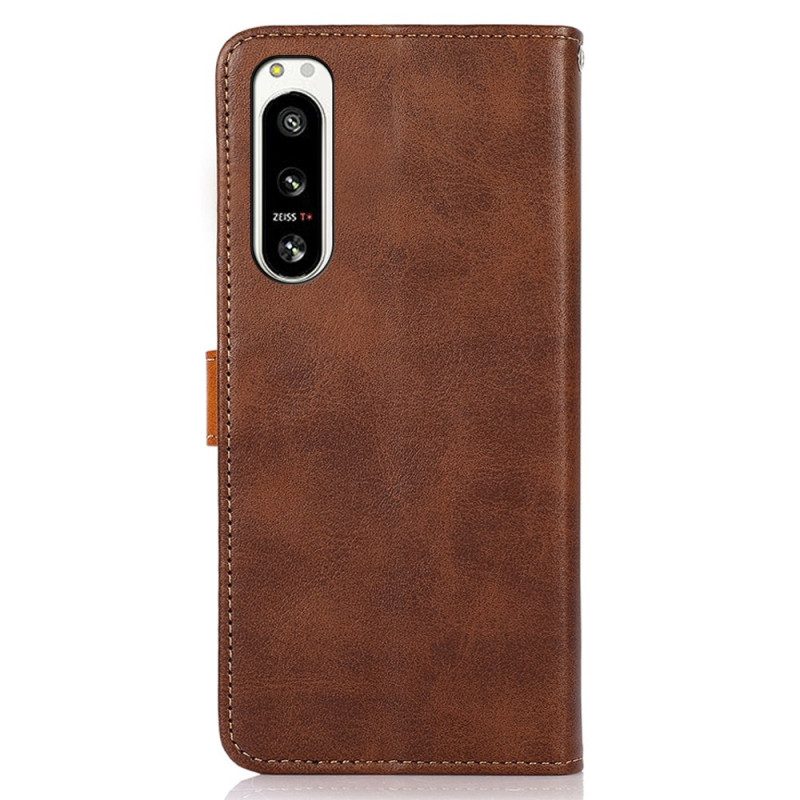 Folio Cover Sony Xperia 5 IV Fermaglio Dorato Khazneh