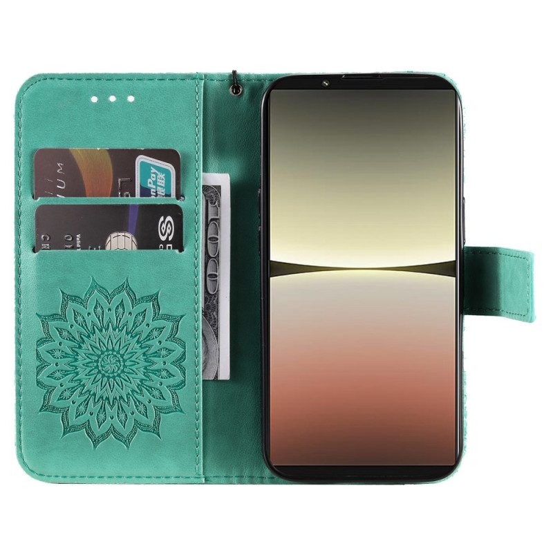 Folio Cover Sony Xperia 5 IV Mandala Sole Con Cordino