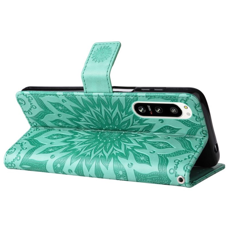 Folio Cover Sony Xperia 5 IV Mandala Sole Con Cordino