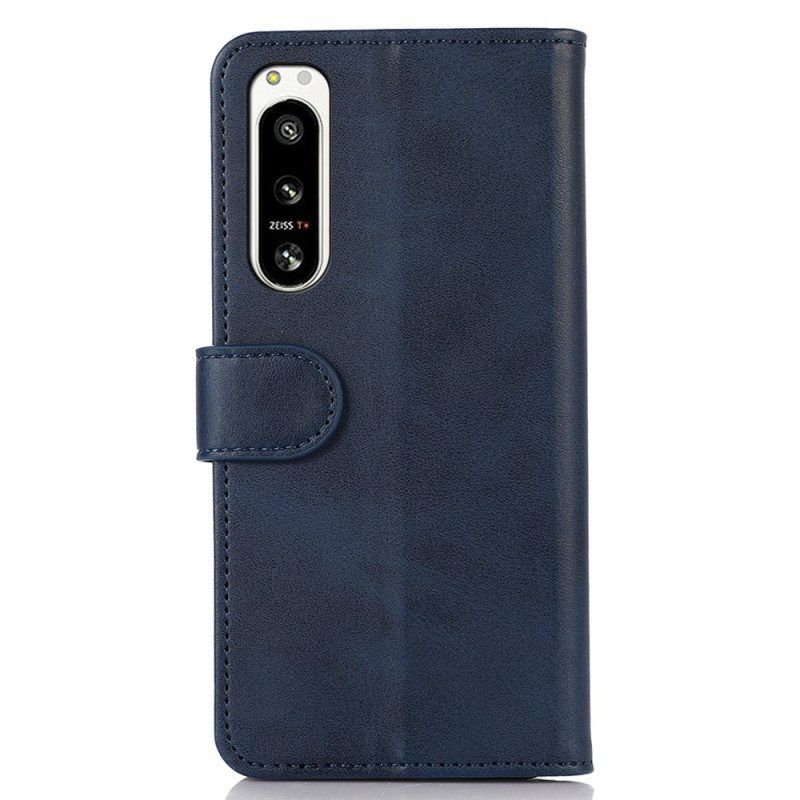 Folio Cover Sony Xperia 5 IV Stile Classico In Pelle