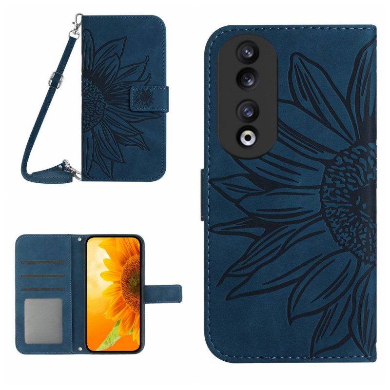 Custodia in pelle Honor 90 Girasole Con Tracolla