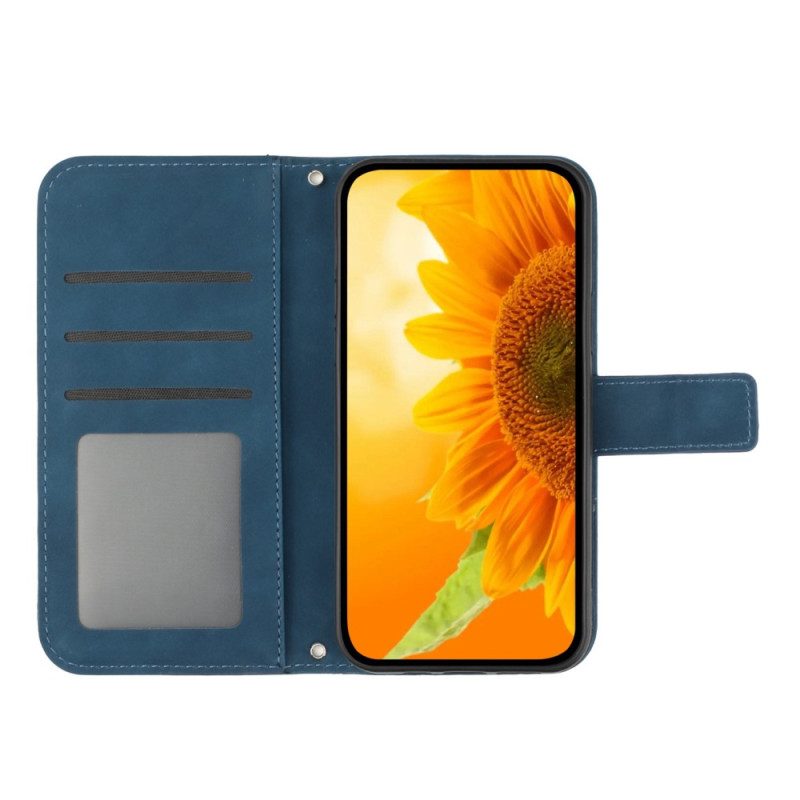 Custodia in pelle Honor 90 Girasole Con Tracolla