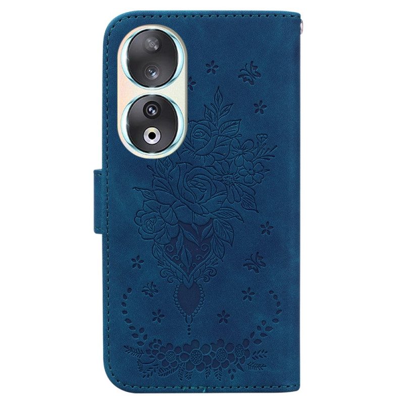 Folio Cover Honor 90 Rose Con Cinturino