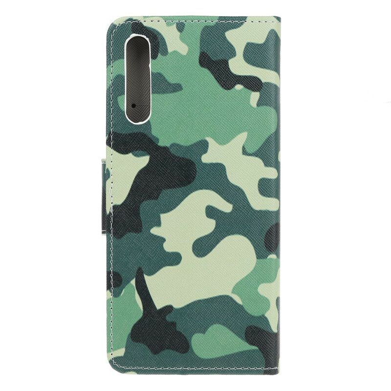 Custodia in pelle Huawei P Smart S Camuffamento Militare