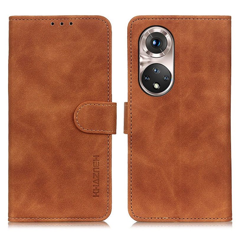 Custodia in pelle Honor 50 Pro Pro Effetto Pelle Vintage Khazneh