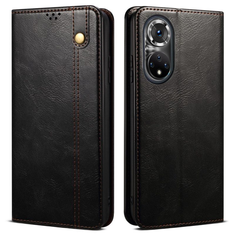 Folio Cover Honor 50 Pro Custodia in pelle Ecopelle Cerata Professionale