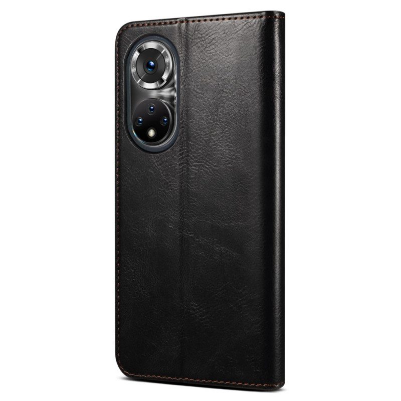 Folio Cover Honor 50 Pro Custodia in pelle Ecopelle Cerata Professionale