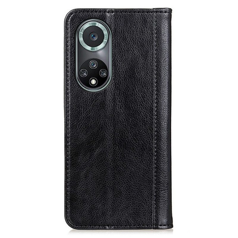 Folio Cover Honor 50 Pro Custodia in pelle Pro Elegance Split Litchi Leather