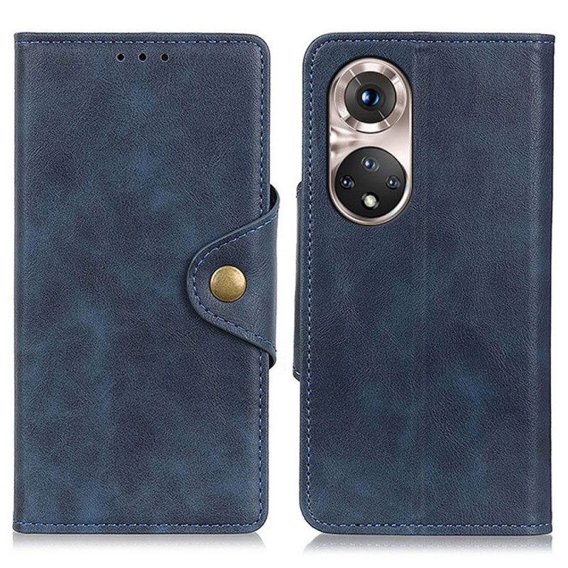 Custodia in pelle Huawei Nova 9 Pro Ecopelle Vintage E Bottone