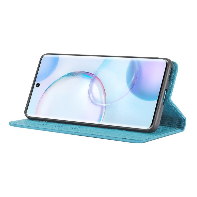 Custodia in pelle Huawei Nova 9 Pro Stile In Pelle Intrecciata Con Cinturino