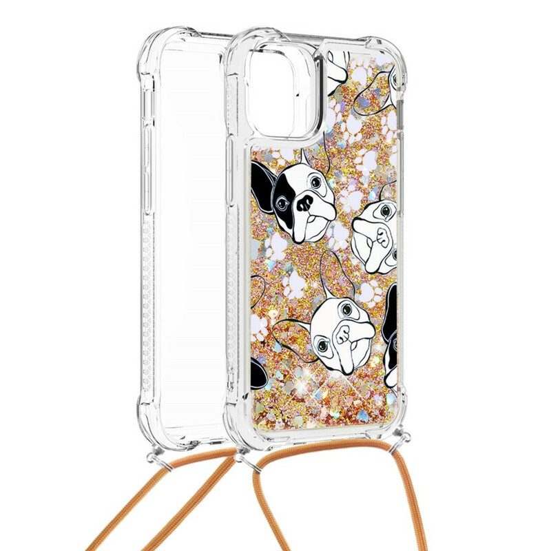 Cover iPhone 13 Mini Cani Con Coulisse Di Paillettes