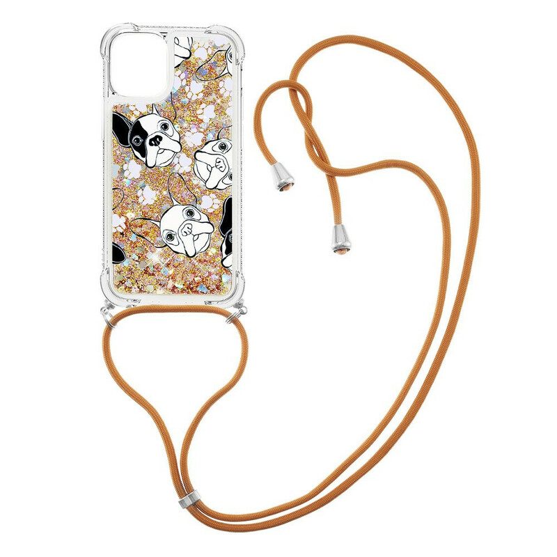 Cover iPhone 13 Mini Cani Con Coulisse Di Paillettes