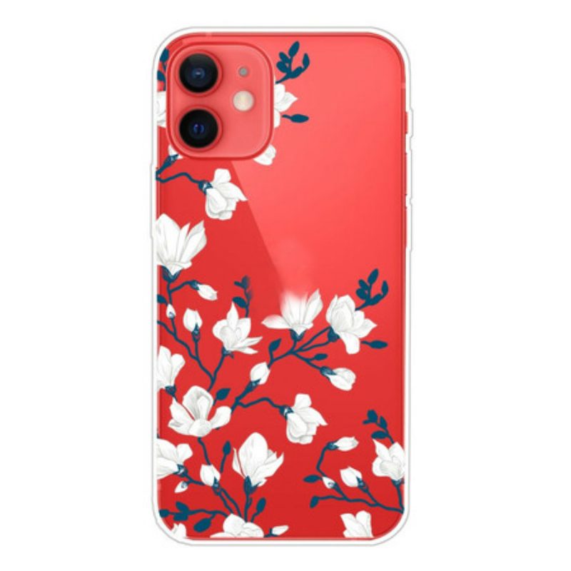 Cover iPhone 13 Mini Fiori Bianchi