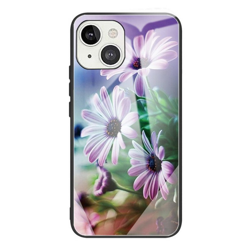 Cover iPhone 13 Mini Fiori Realistici In Vetro Temperato