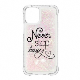 Cover iPhone 13 Mini Non Smettere Mai Di Sognare Glitter