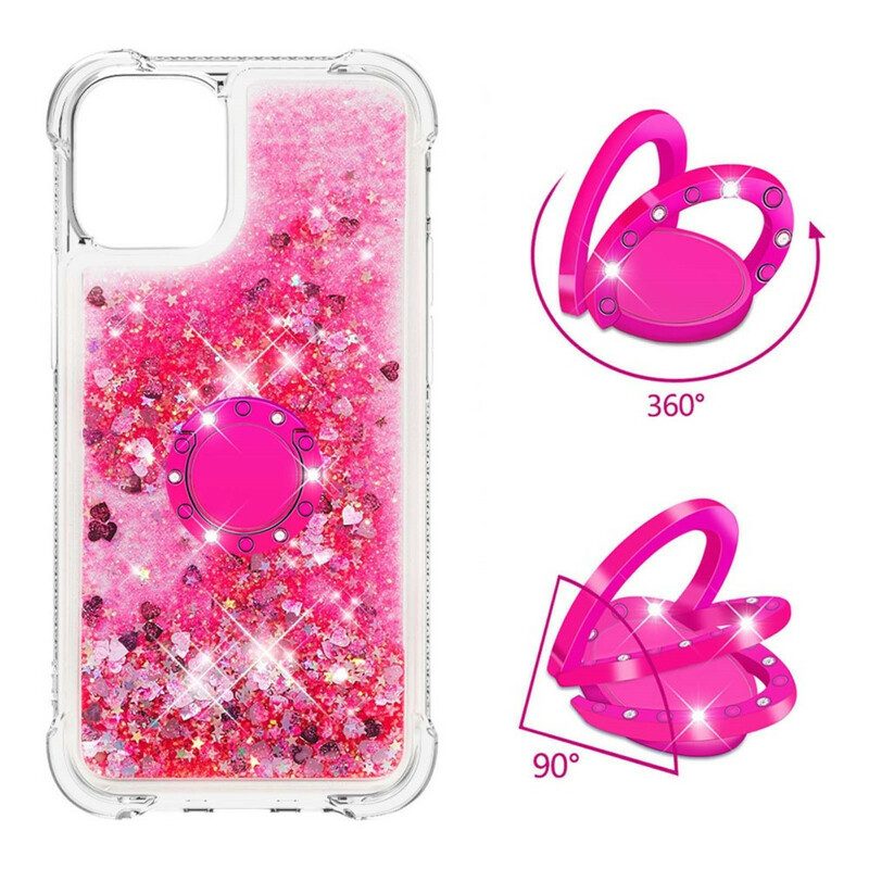 Cover iPhone 13 Mini Paillettes Con Supporto Ad Anello