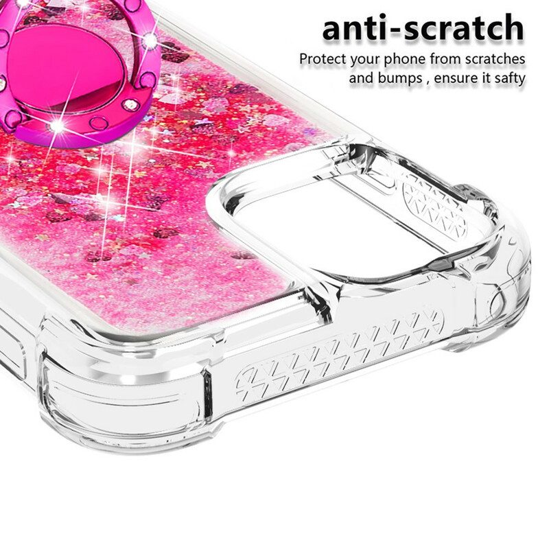 Cover iPhone 13 Mini Paillettes Con Supporto Ad Anello