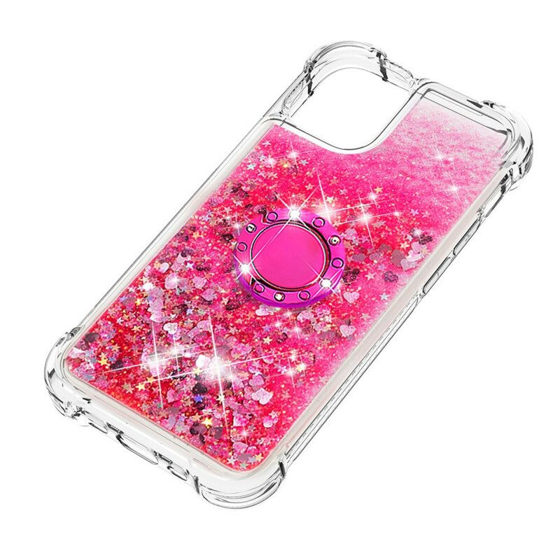 Cover iPhone 13 Mini Paillettes Con Supporto Ad Anello