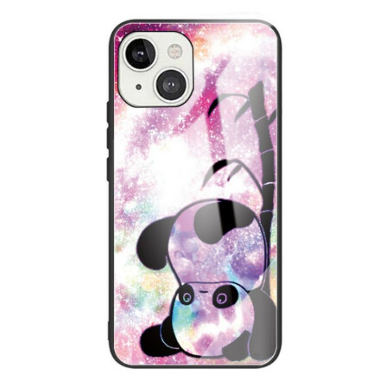 Cover iPhone 13 Mini Panda E Vetro Temperato Di Bambù