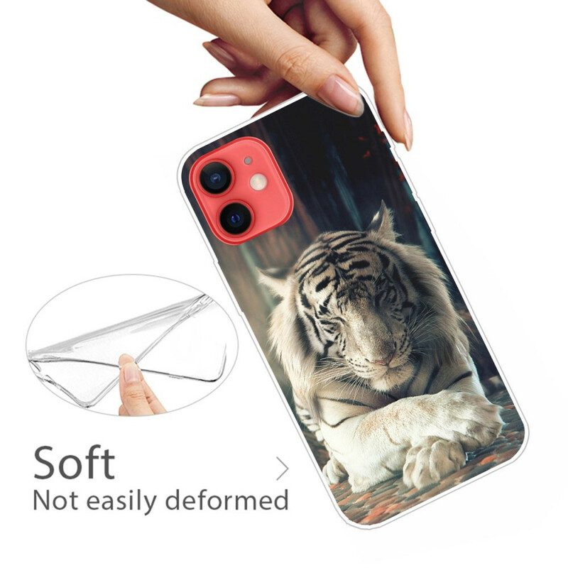 Cover iPhone 13 Mini Tigre Flessibile