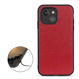 Cover iPhone 13 Mini Vera Pelle Di Litchi