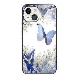 Cover iPhone 13 Mini Vetro Temperato Design Farfalle