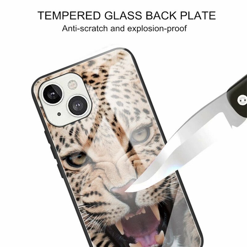 Cover iPhone 13 Mini Vetro Temperato Leopardo