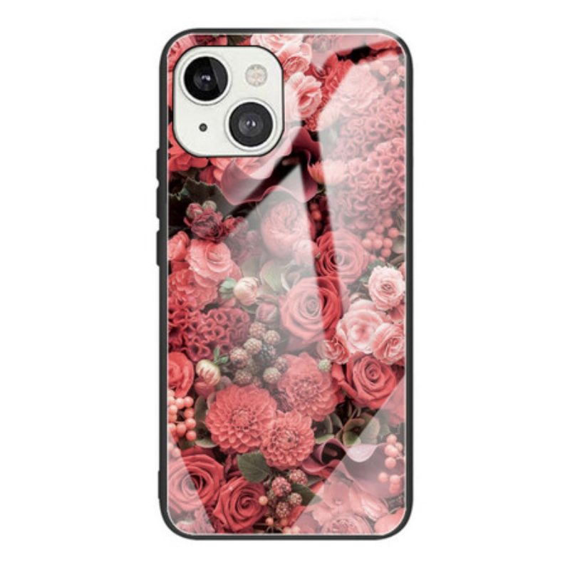 Cover iPhone 13 Mini Vetro Temperato Rose Flowers