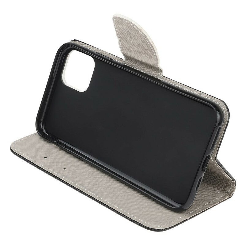 Custodia A Portafoglio iPhone 13 Mini Farfalle Moderne