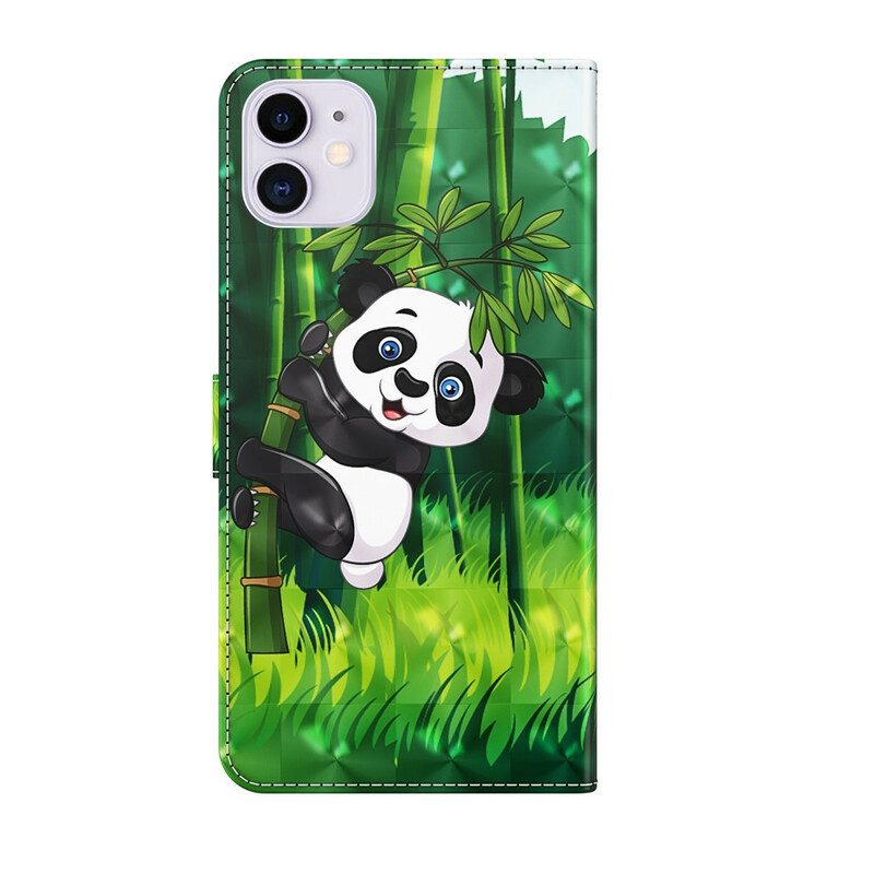 Custodia A Portafoglio iPhone 13 Mini Panda E Bambù