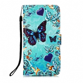 Custodia in pelle iPhone 13 Mini Amo Le Farfalle Strappy