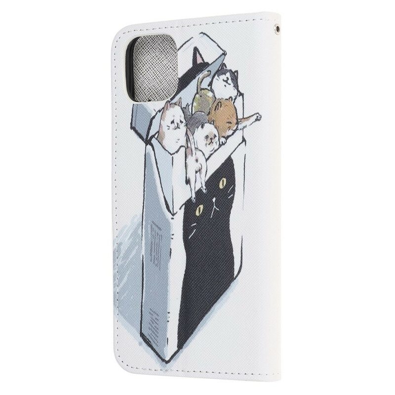 Custodia in pelle iPhone 13 Mini Consegna Gatti Con Perizoma